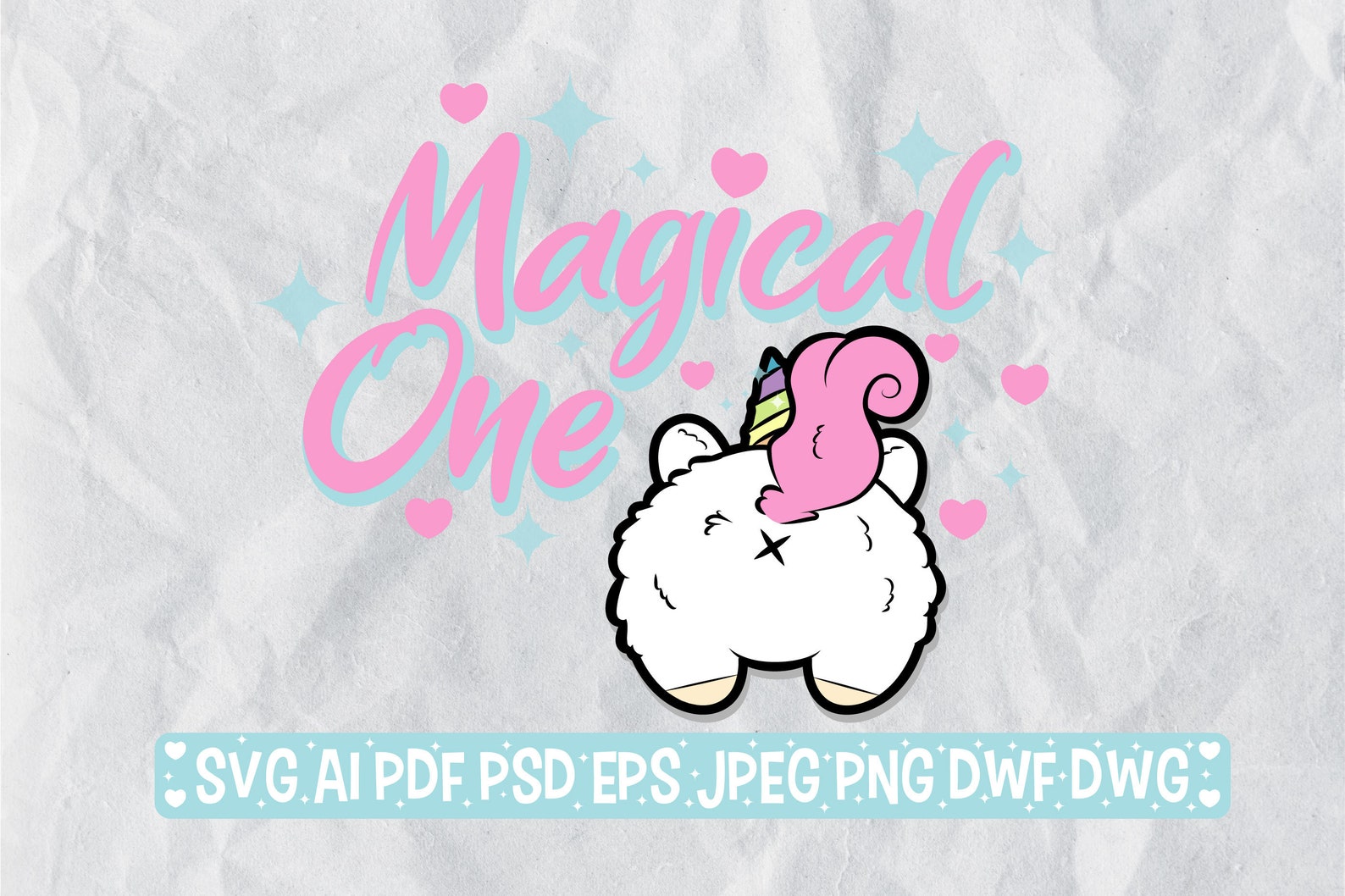 unicorn butt clipart kawaii cut file svg for baby birthday etsy