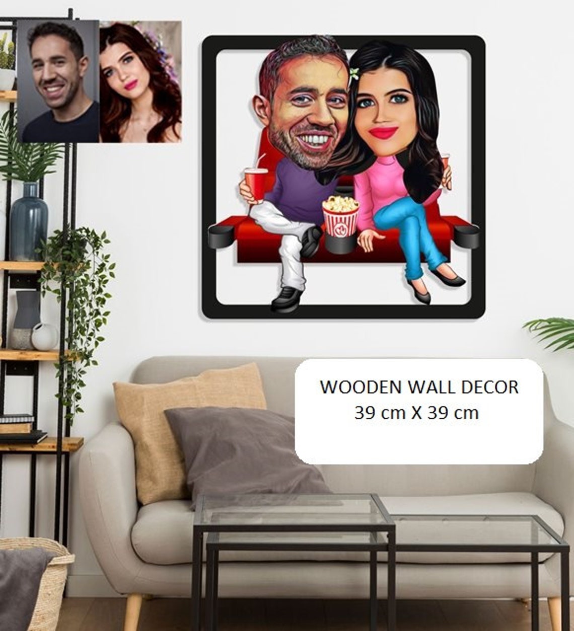 Personalized Caricature Wooden Wall Decor Custom Made Funny Etsy