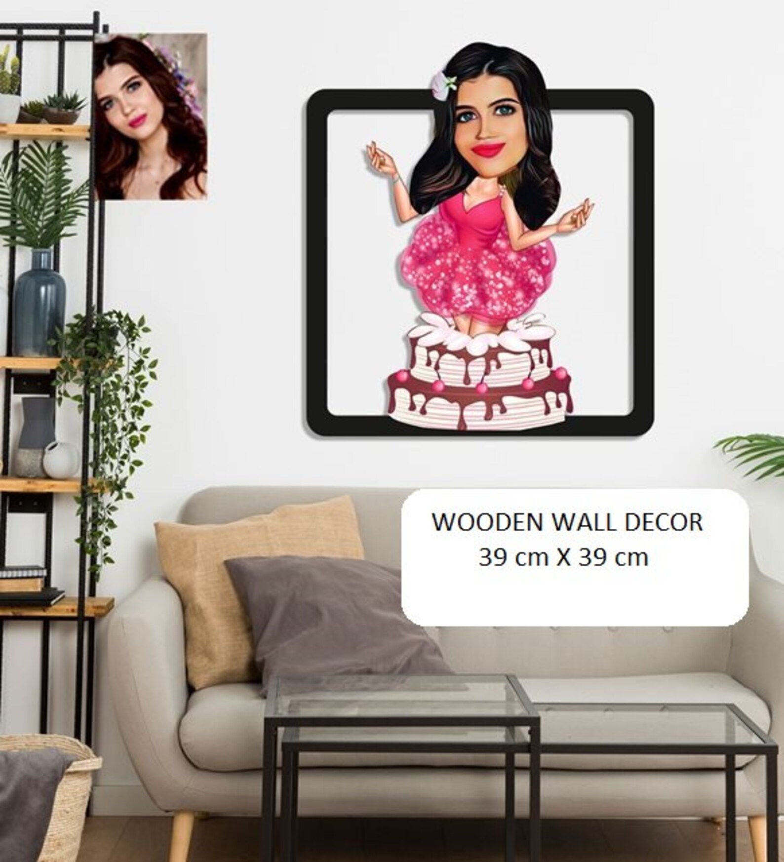 Personalized Caricature Wooden Wall Decor Custom Made Funny Etsy