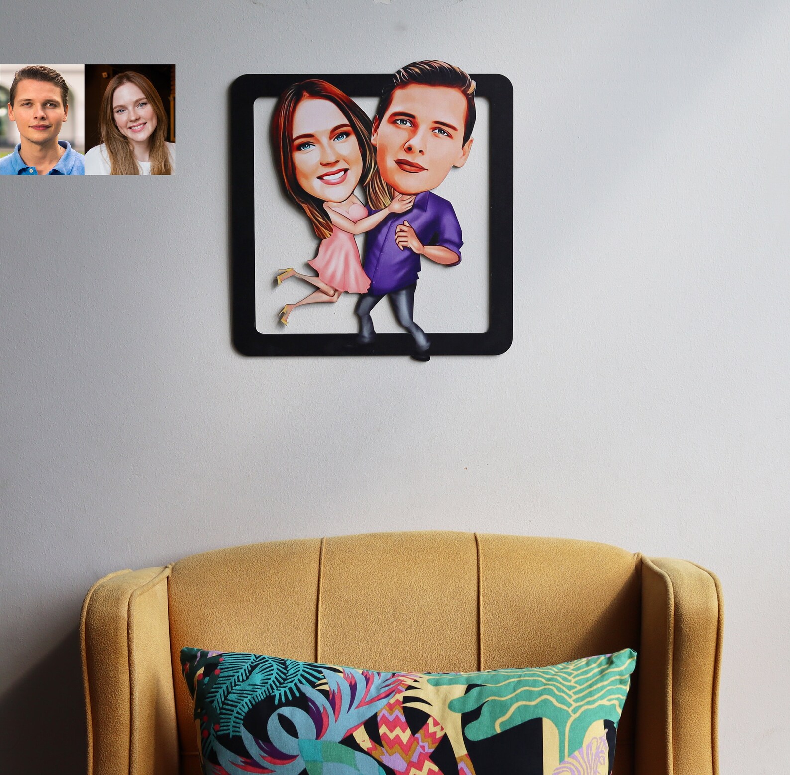 Personalized Caricature Wooden Wall Decor Custom Made Funny Etsy