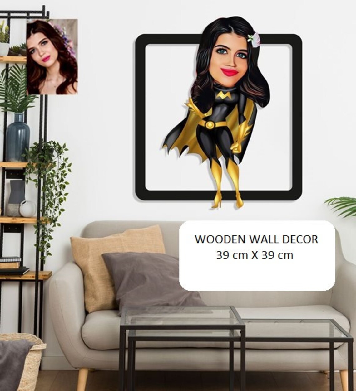 Personalized Caricature Wooden Wall Decor Custom Made Funny Etsy