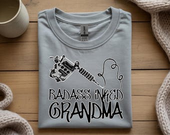 Badass Inked Grandma Graphic T-Shirt