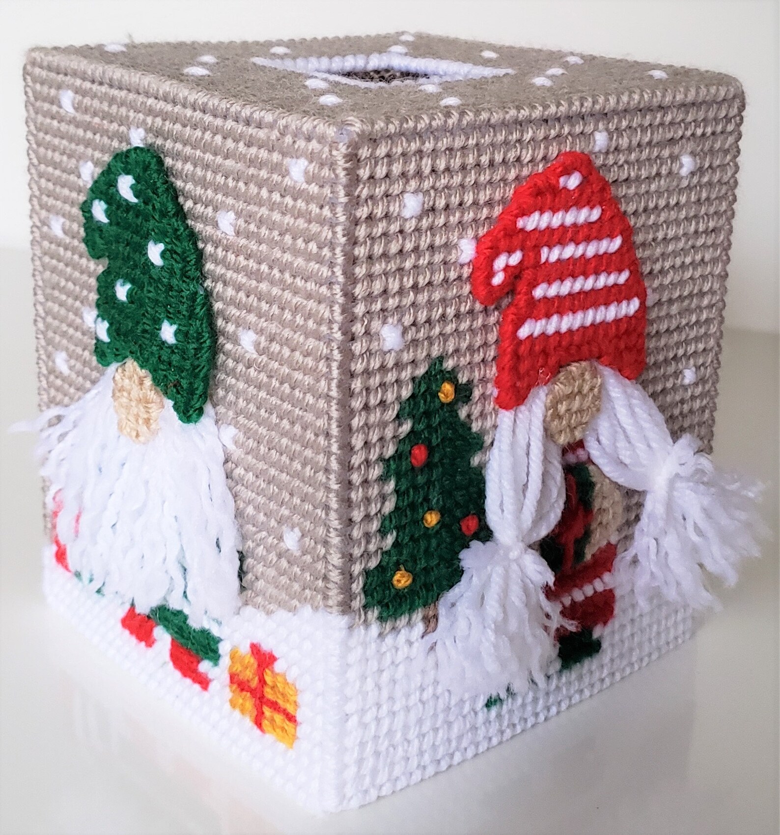 Christmas Holiday Winter Gnomes Plastic Canvas Tissue Box Etsy