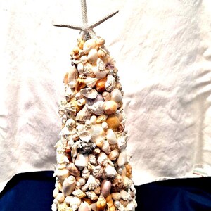 Seashell Christmas tree 15 x 7 inches- tall and  slender.