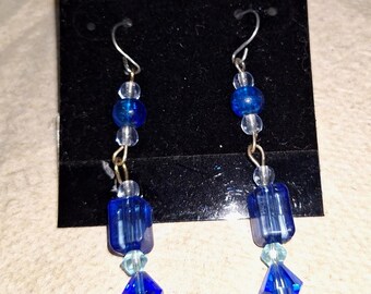Casual blue glass earrings.