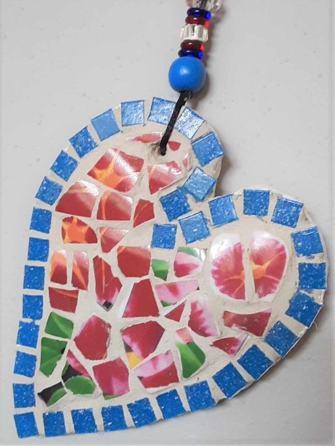 Mosaic Floral Geometric - Reddish Flowers