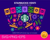 Cinco De Mayo Starbucks Cup Svg, Let 39 s Fiesta Mexican Decal DIY Seamless Full Wrap Starbucks Venti Cold Cup 24 Oz, Cricut File svg eps png