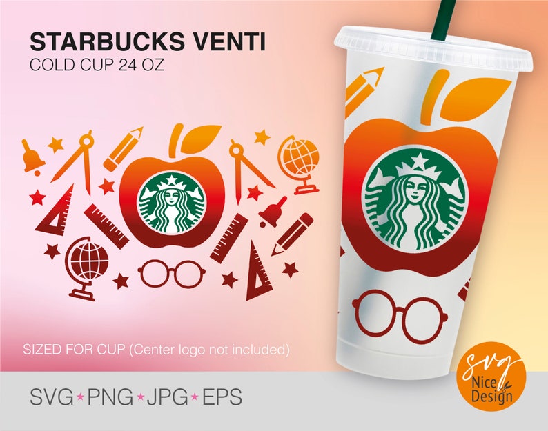 Seamless Full Wrap Starbucks Teacher Svg Teacher ...