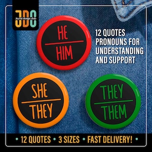 Pronouns Pin Button, He Him Pin, She Her Pin, They Them Pin, Ask My Pronouns Pin Badge, Lgbtq Pin, Lesbian Pin, Gay Pin, Non-Binary Pin Gift
