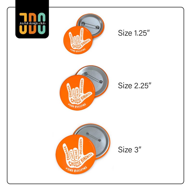 End Bullying Pin Badge: Unity Day Orange Anti-bullying Hand Sign Button ...