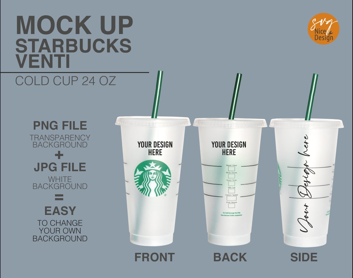 Starbucks Venti Cold Cup 24 Oz Mockup Photo / Starbucks Cold Etsy España