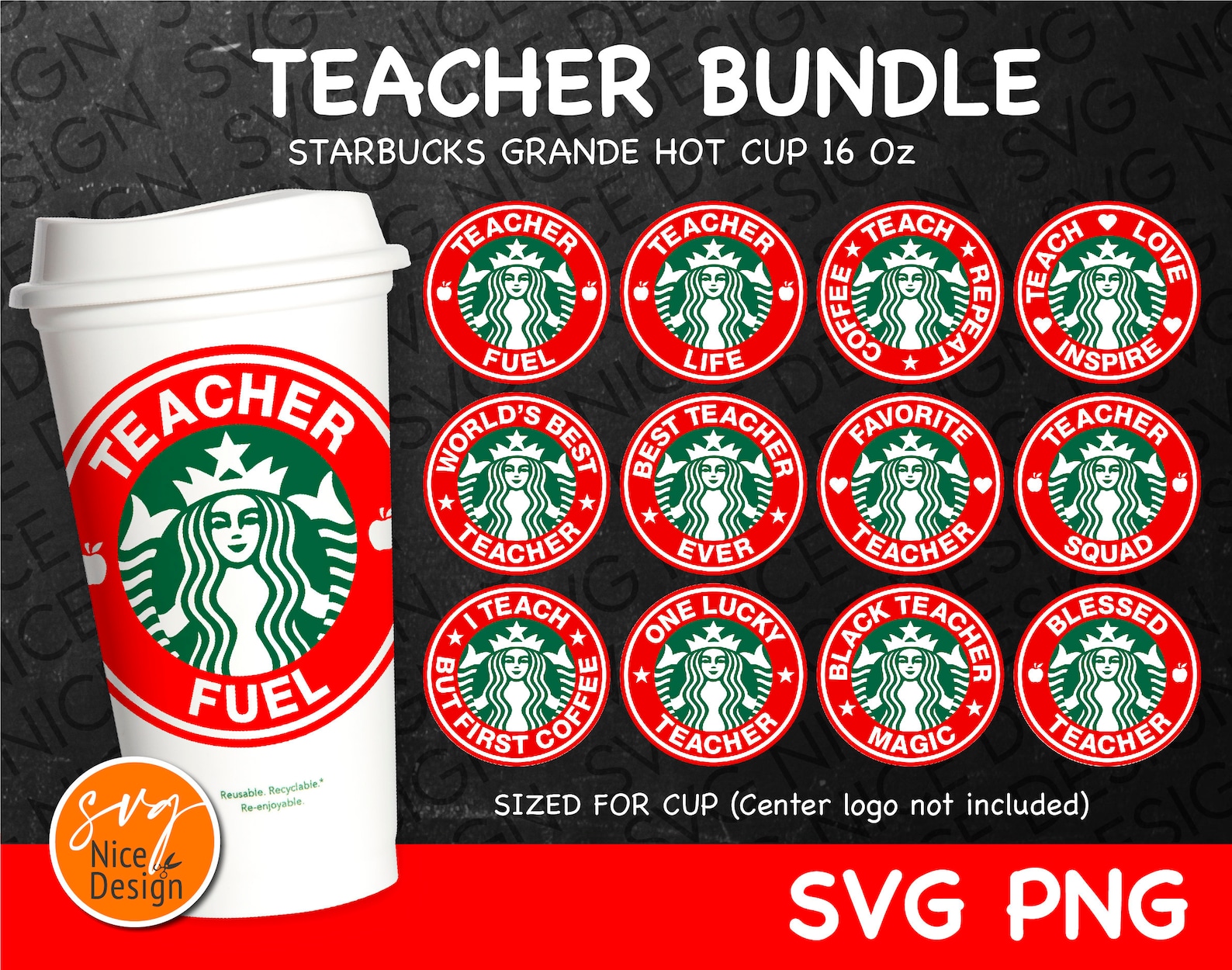 Download 12 Teacher Starbucks Ring Bundle Starbucks Teacher Bundle svg | Etsy