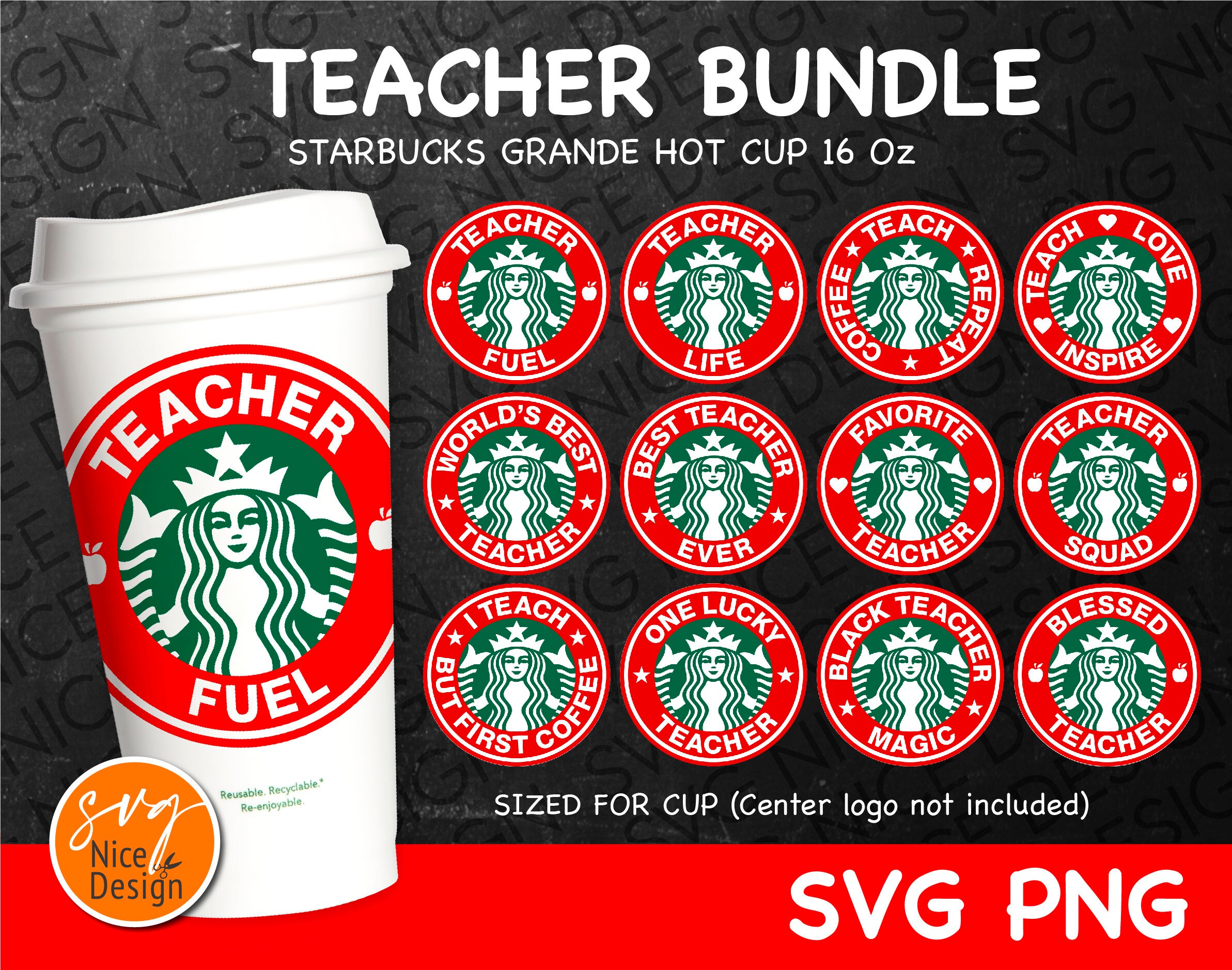 Download 12 Teacher Starbucks Ring Bundle Starbucks Teacher Bundle svg | Etsy