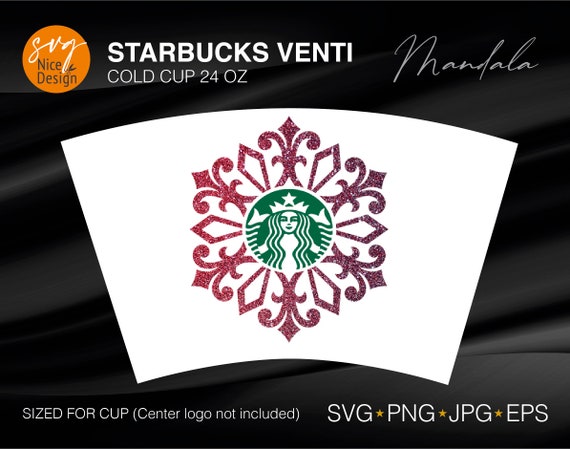 Download Logo Wrap Starbucks Cup SVG Mandala Flower Logo Border for ...