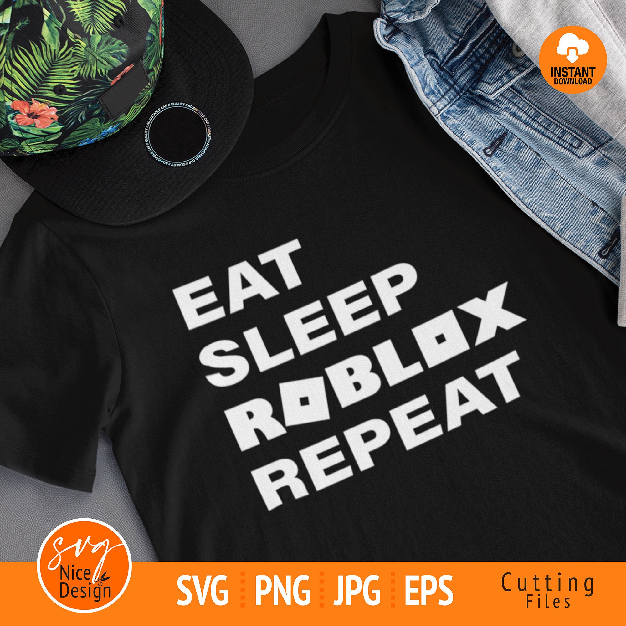 Download Eat Sleep Roblox Repeat Svg Kids Roblox Gamer Shirt Roblox | Etsy