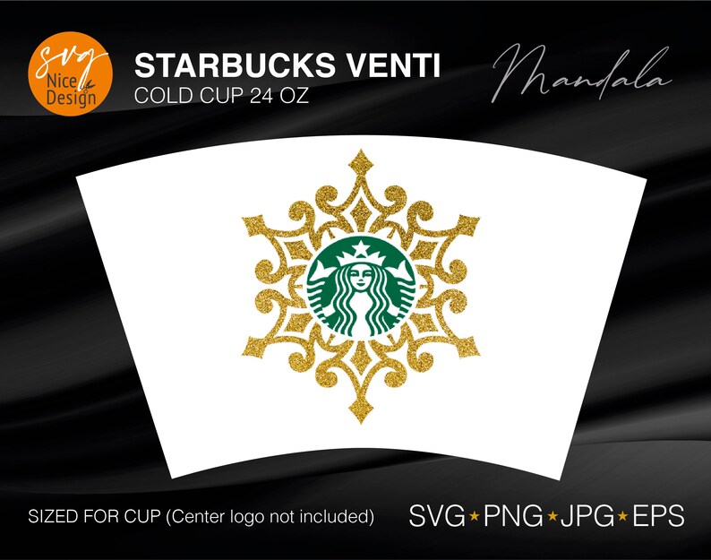 Download Logo Wrap Starbucks Cup SVG Mandala Flower Logo Border for ...