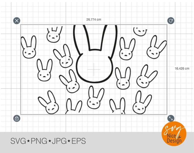 Download Seamless Full Wrap Bad Bunny Starbucks cup Svg Decal for ...