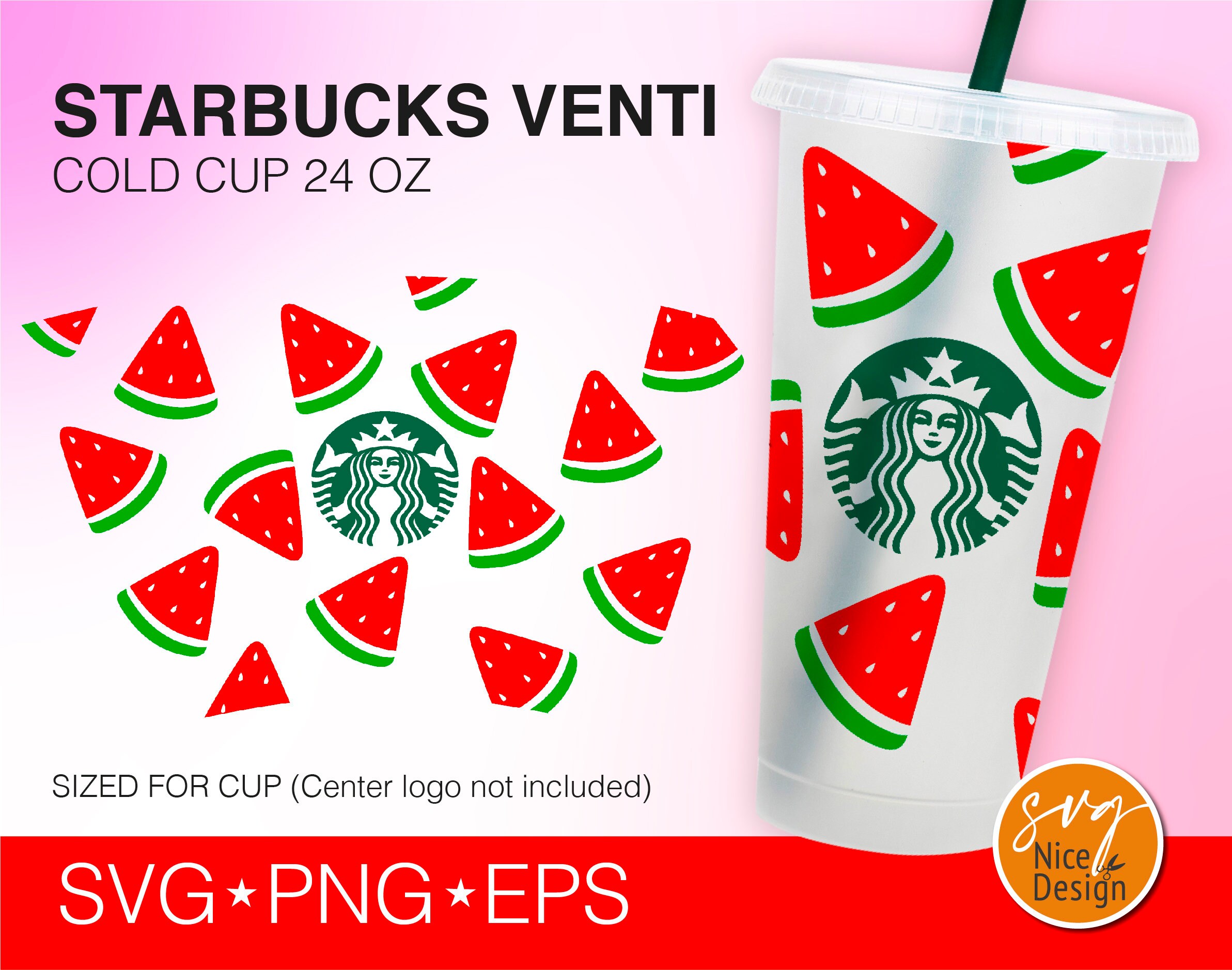 Sweet WaterMelon Starbucks Cup Svg Red Summer Fruit Decal DIY Etsy
