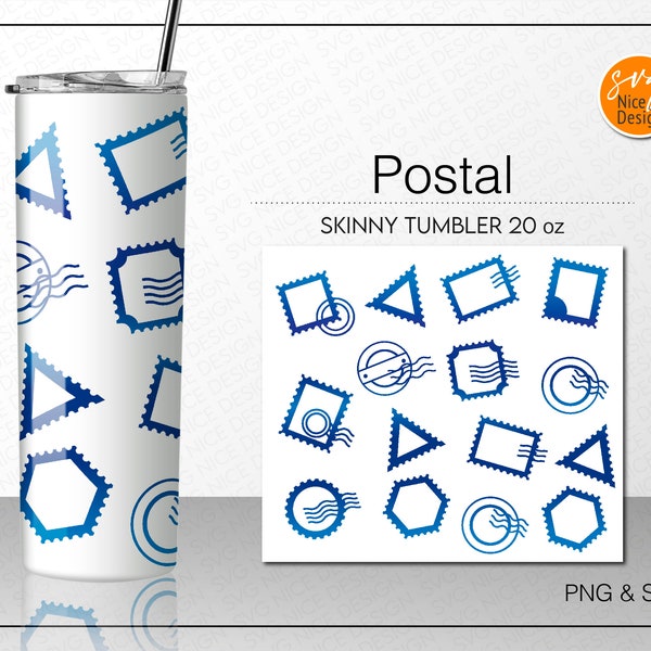 Funny Postal Fuel Skinny Straight | Tapered Tumbler, Mailman Gift Idea Seamless Full Wrap Skinny Tumblers 20 oz Sublimation PNG & Cricut SVG