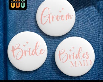 Insignia de botón para novios, recuerdo de fiesta familiar de boda, regalo de despedida de soltera, recuerdo de despedida de soltera