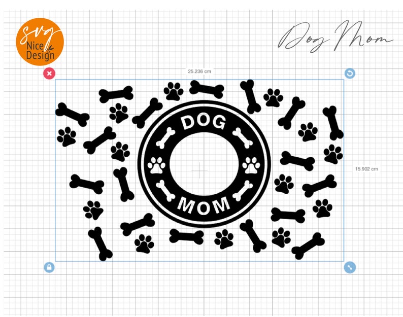 Download Seamless Full Wrap Dog Mom Paw Print And Bone Dog Bones ...