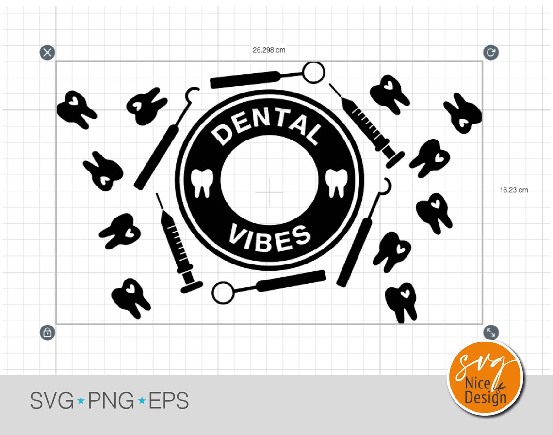 Seamless Full Wrap Starbucks Dental VIBES Tooth Theme Decal Etsy