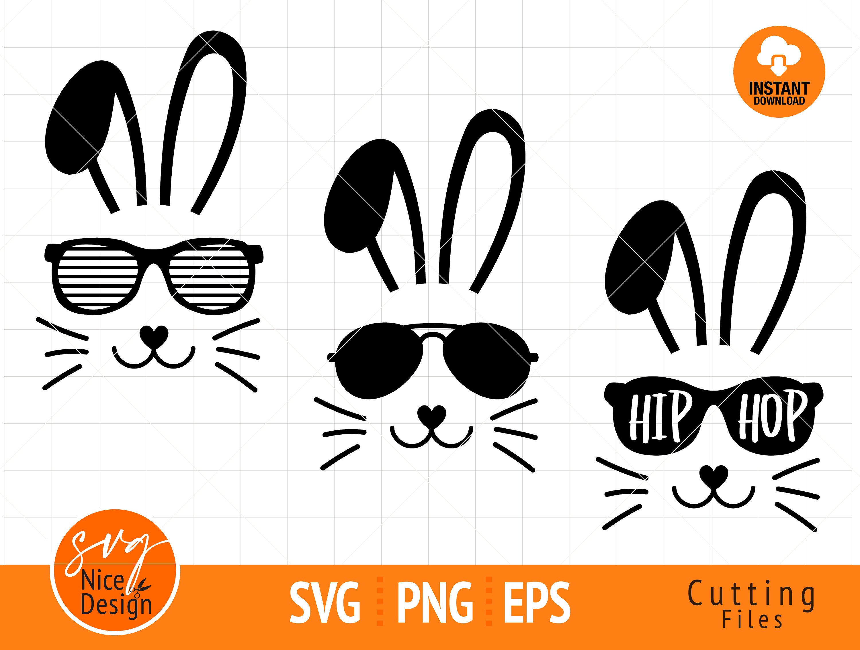 Cool Bunny Easter Svg Easter Bunny with Sunglasses Svg | Etsy