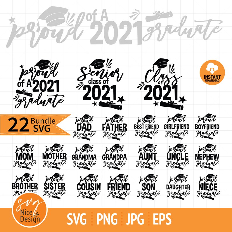 Download Class of 2021 Svg Bundle Proud of a Graduate SVG Senior | Etsy