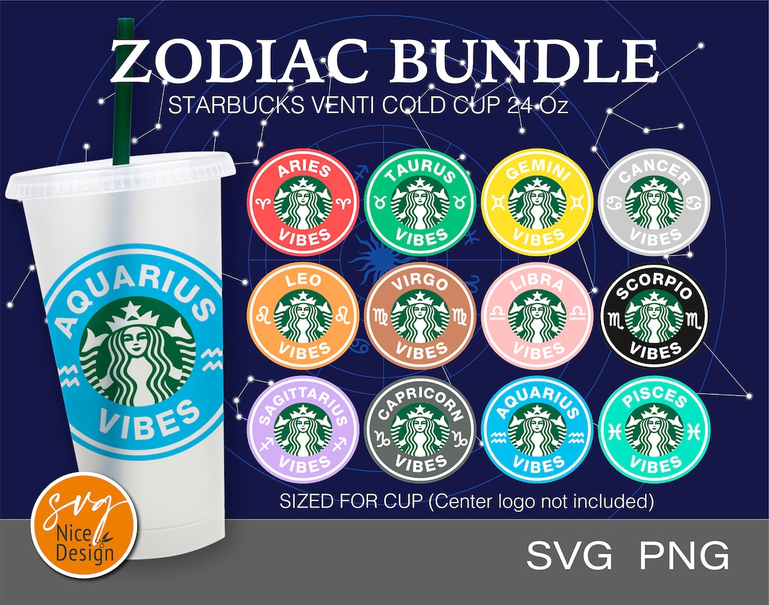 12 Zodiac Signs Starbucks Ring Bundle Astrology Zodiac Etsy