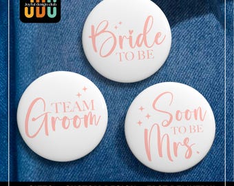 Botón de despedida de soltera: recuerdo de equipo de boda, pins personalizados para despedida de soltera