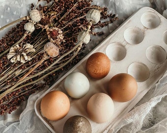 or Countertop for Display or Storage Handmade Solid wood egg tray Usable in Kitchen Refrigerator White Egg rack Wooden Egg Tray 18 Hole by Royal Signet wooden egg crate for storage