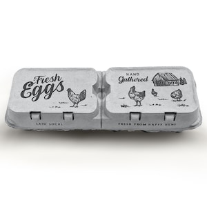 Teilbare Eierkartons - Vintage Gedrucktes Design - Jeder Karton kann in zwei Hälften geteilt werden (15, 50 oder 250 Packung).