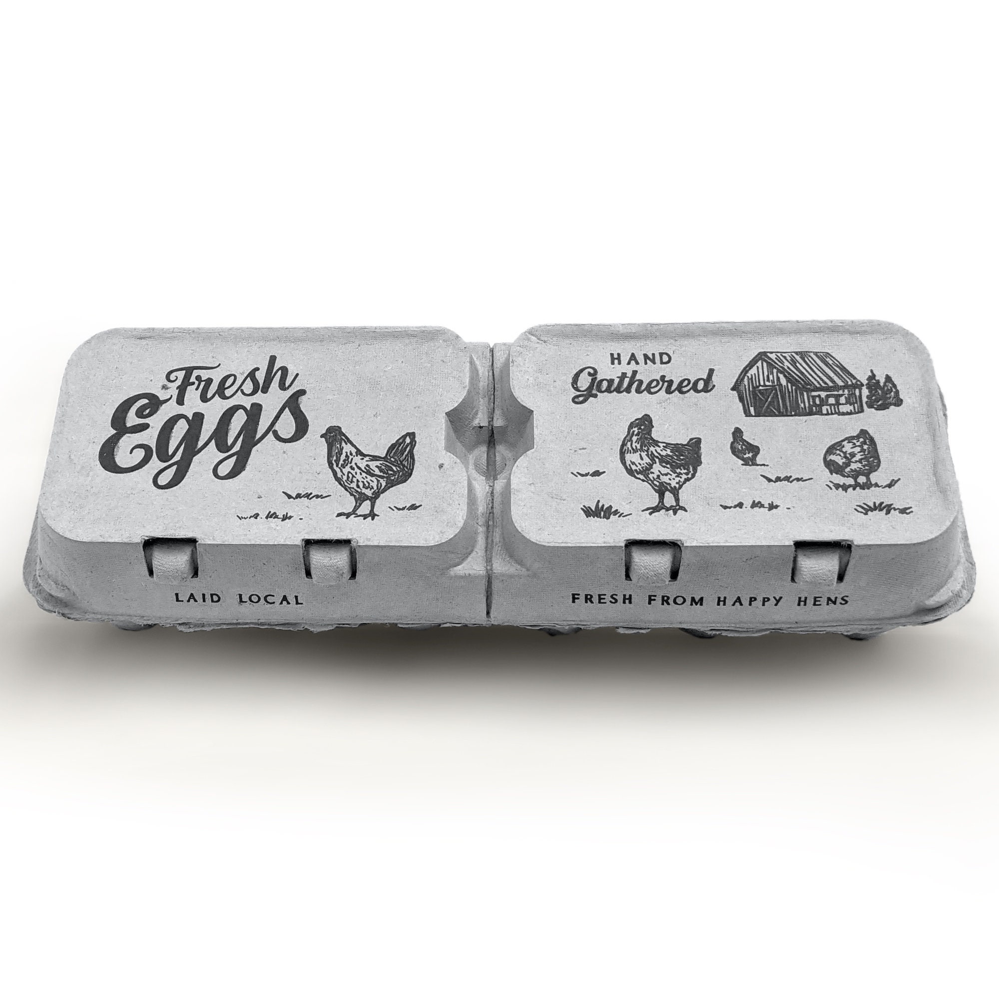 Split-apart Egg Cartons Vintage Printed Design Each Carton Can