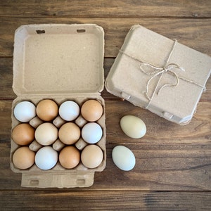 Vintage Blank Egg Cartons- Classic 3x4 Style Holds 12 Large Eggs, Sturdy Design Made from Recycled Cardboard (25, 75 or 200 Pack).