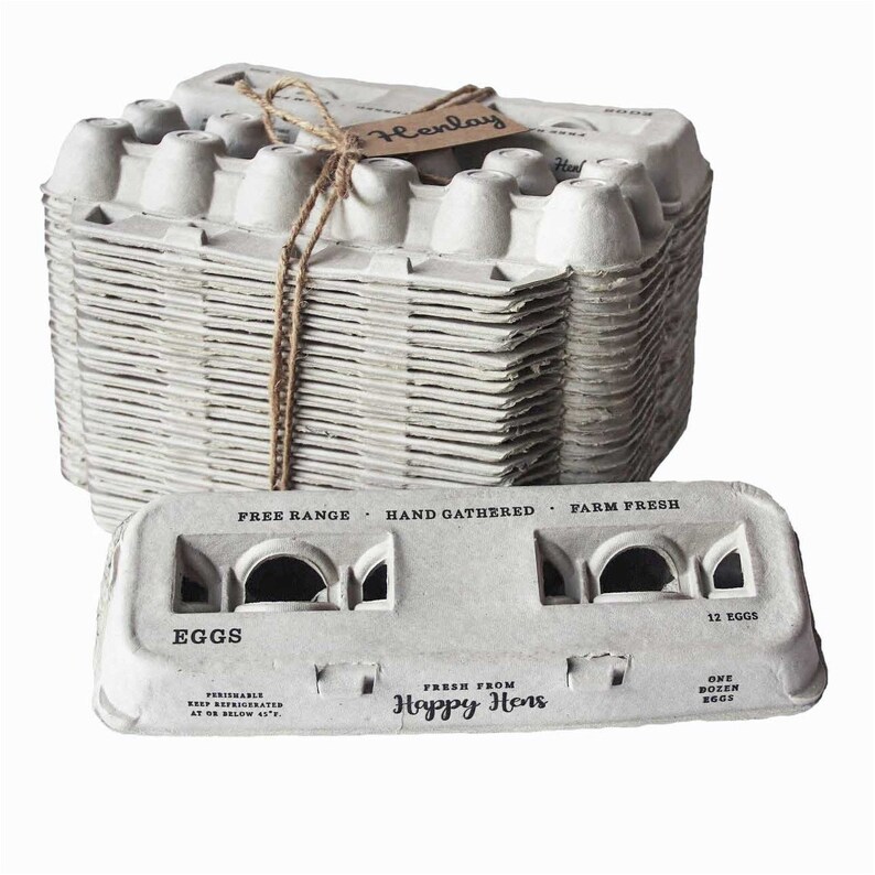 Printed Egg Cartons Blank Center for Your Custom Stamp 25 Etsy