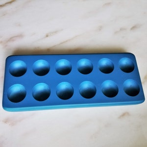 Henlay Decorative Blue Egg Storage Tray Wooden Egg Holder for Refrigerator, Kitchen Counter, Serving, or Display. Blue