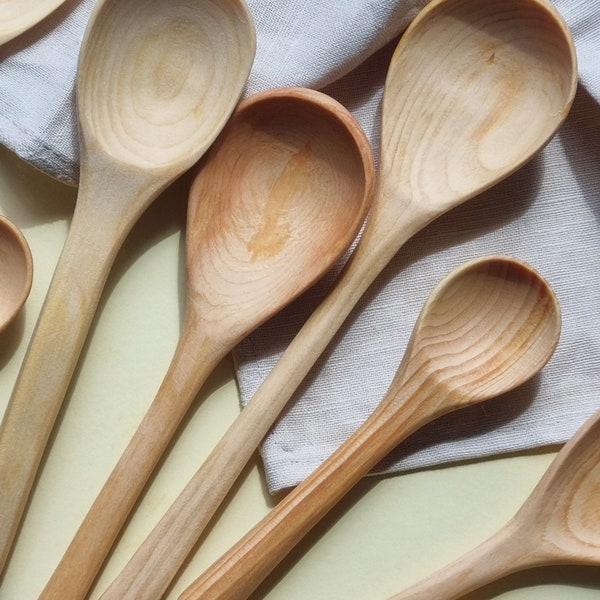 Exklusiv Holzlöffel Holzschaufel Babylöffel Sibirische Zedernholz Wooden Spoon Wooden Scoop for Tea, Coffee, Sugar Sibirian Ceder Wood