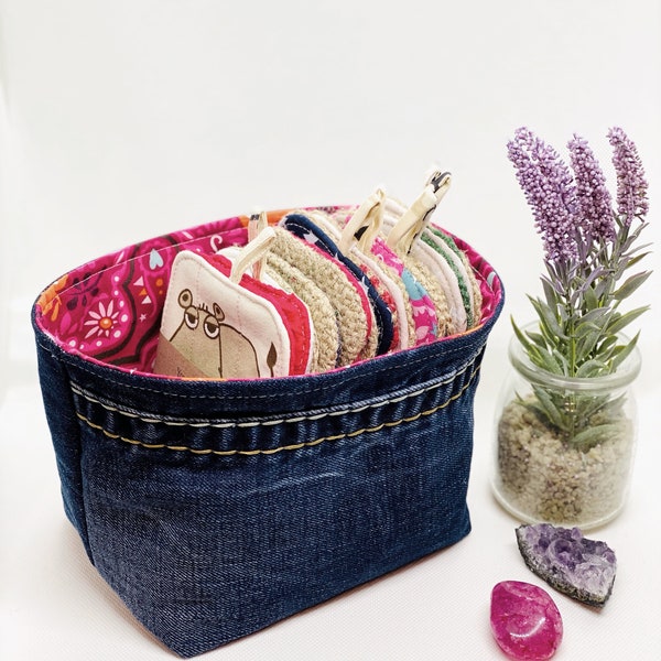 Upcycling Jeans Utensilo/Storage Basket Organizer Handmade