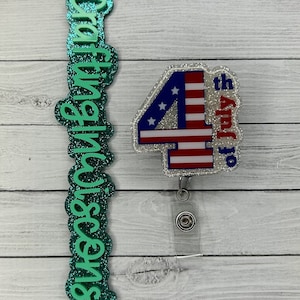 Bobine d'insigne du 4 juillet, clip d'insigne du 4 juillet, bobine rétractable patriotique, porte-carte d'identité sur le thème de la liberté américaine, bobine d'insigne de paillettes