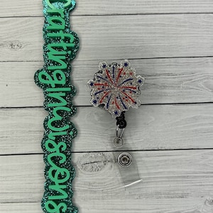 Bobines de badge de feu d'artifice, clips pour badge du 4 juillet, porte-cartes d'identité du 4 juillet, bobines de badge rétractables patriotiques, feux d'artifice rouge blanc bleu