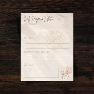 Daily Prayer Journal Page: Christian Devotional Writing Sheet (PDF Download)