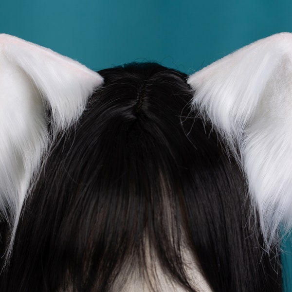 White cat ears simulation animal ears cute plush ears animal characteristic headband cosplay