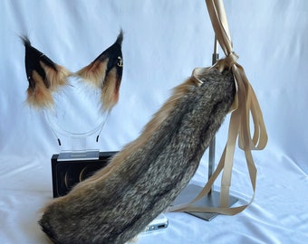 20 inch squirrel tail squirrel ears COSPLAY animal ears handmade fox ears tail wolf ears-Christmas gift-Lolita show adult-mature