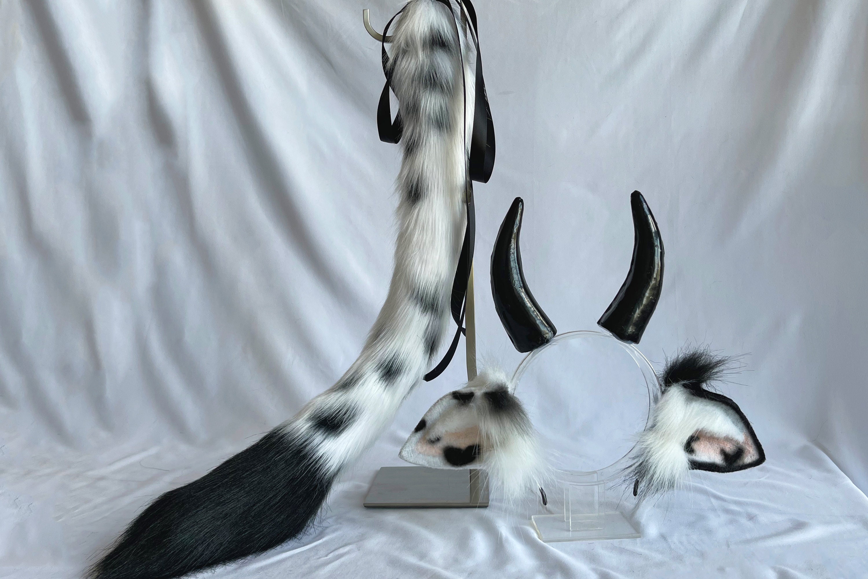 Cow ears cow tail-COSPLAY-animal ears-fox ears tail cat | Etsy