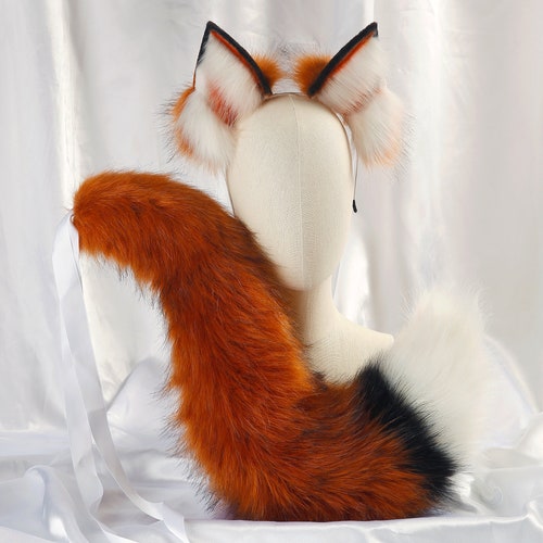 Red Wolf Ears and Tail Cosplay Wolf Tail Wolf Ears Dance Party Etsy