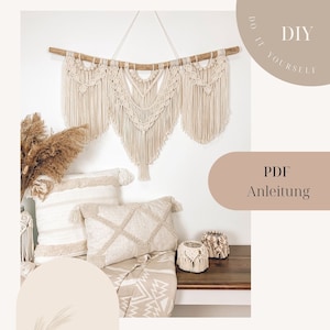 Macrame PDF instructions wall hanging MELODY, digital DIY instructions, learn macrame, macrame instructions
