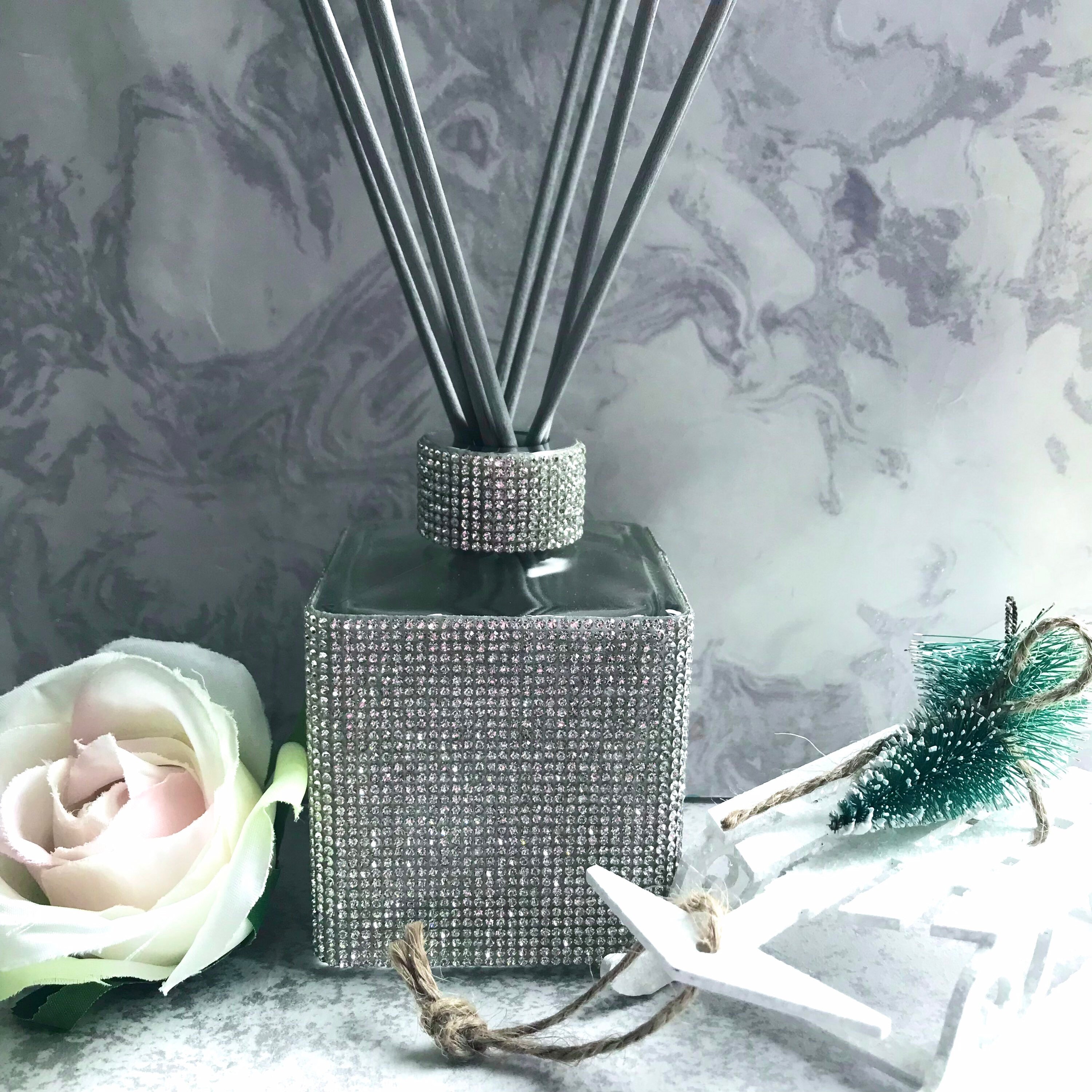 Bling Large Reed Diffuser Bottle,empty Large Square Rhinestone Covered Reed Diffuser  Bottle, Christmas Gift 