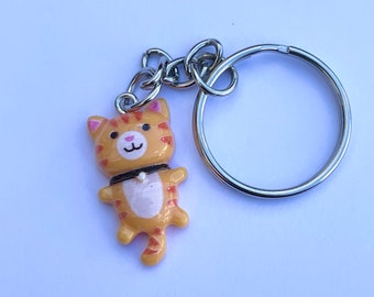 Cat keyring, cat lover’s gift, kawaii cat gifts, ginger cat gift, animal key fob, small keychain