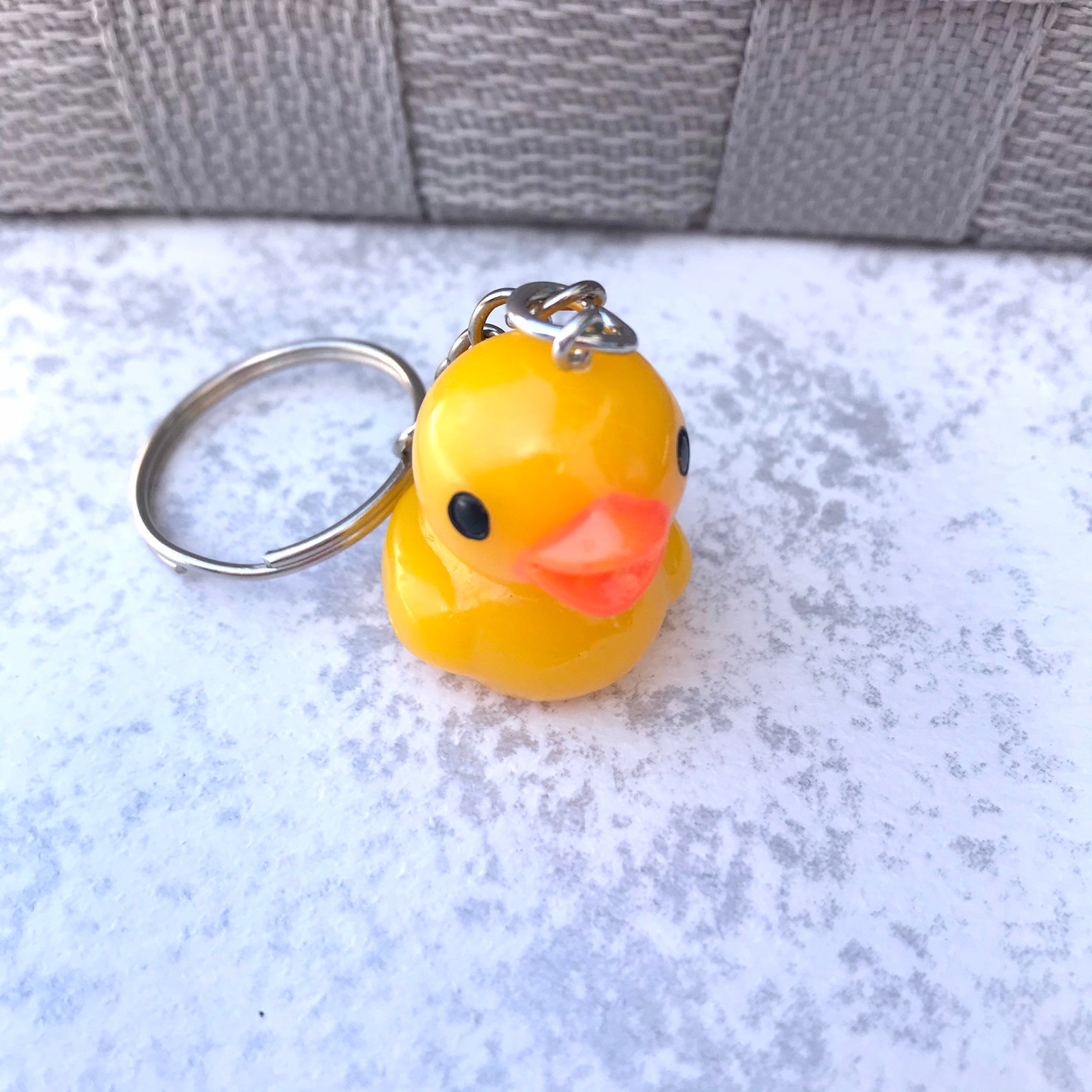 Cute duck keyringrubber duck keychain kawaii keyringnovelty Etsy