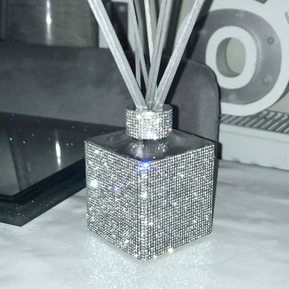 Bling Large Reed Diffuser Bottle,empty Large Square Rhinestone Covered Reed Diffuser  Bottle, Christmas Gift 